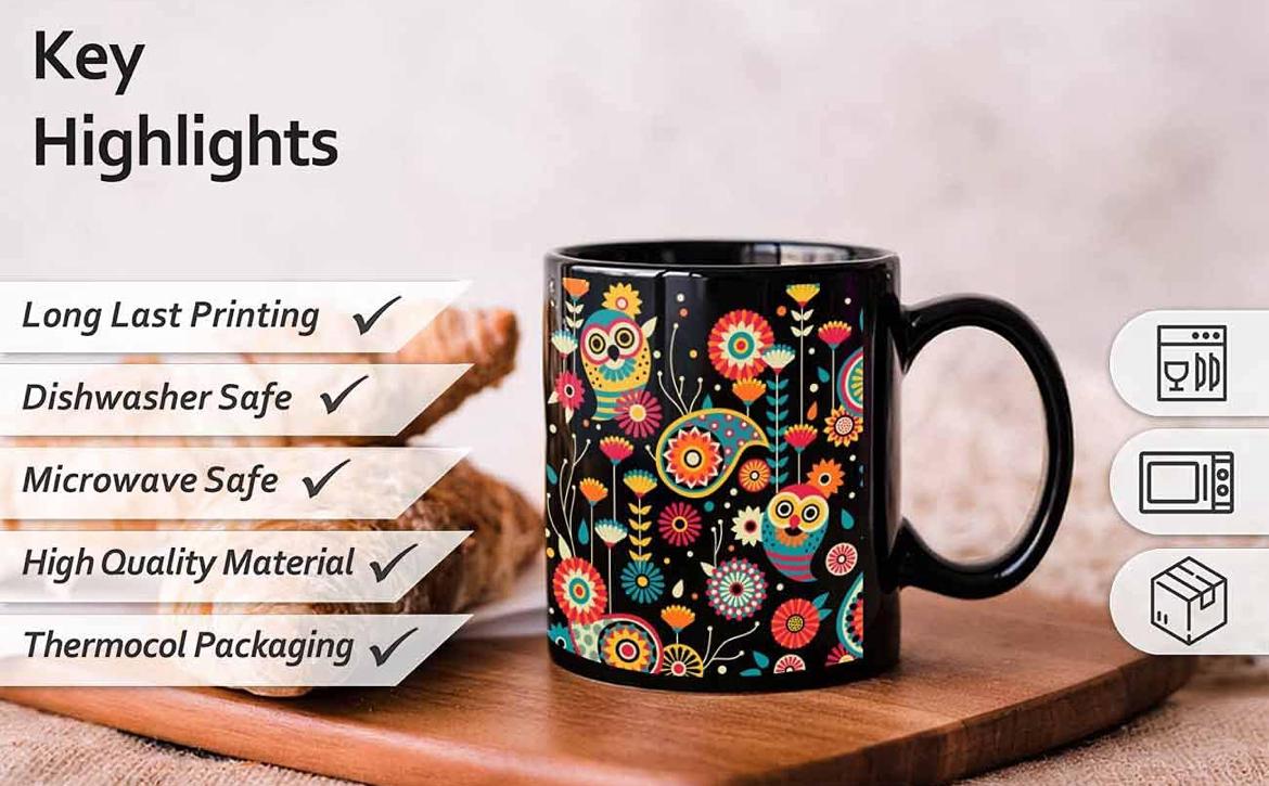 MugWorld Designer Coffee Mugs (Black)